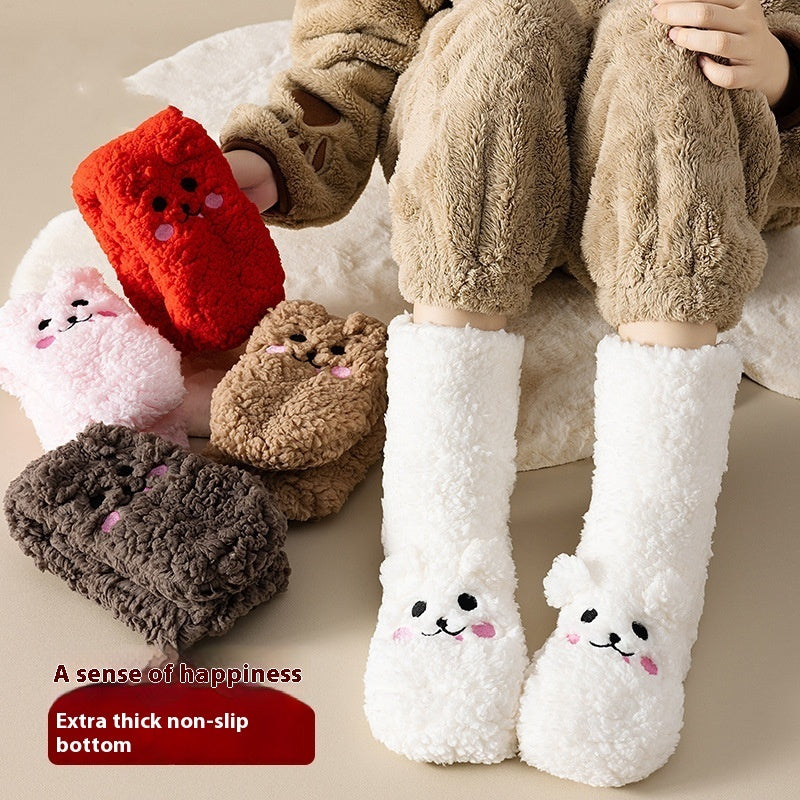 Fuzzy Coral Velvet Socks - view 7