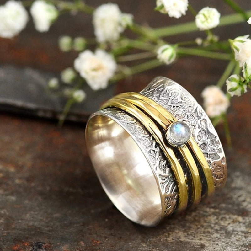 Alternate view: Unisex retro white ring