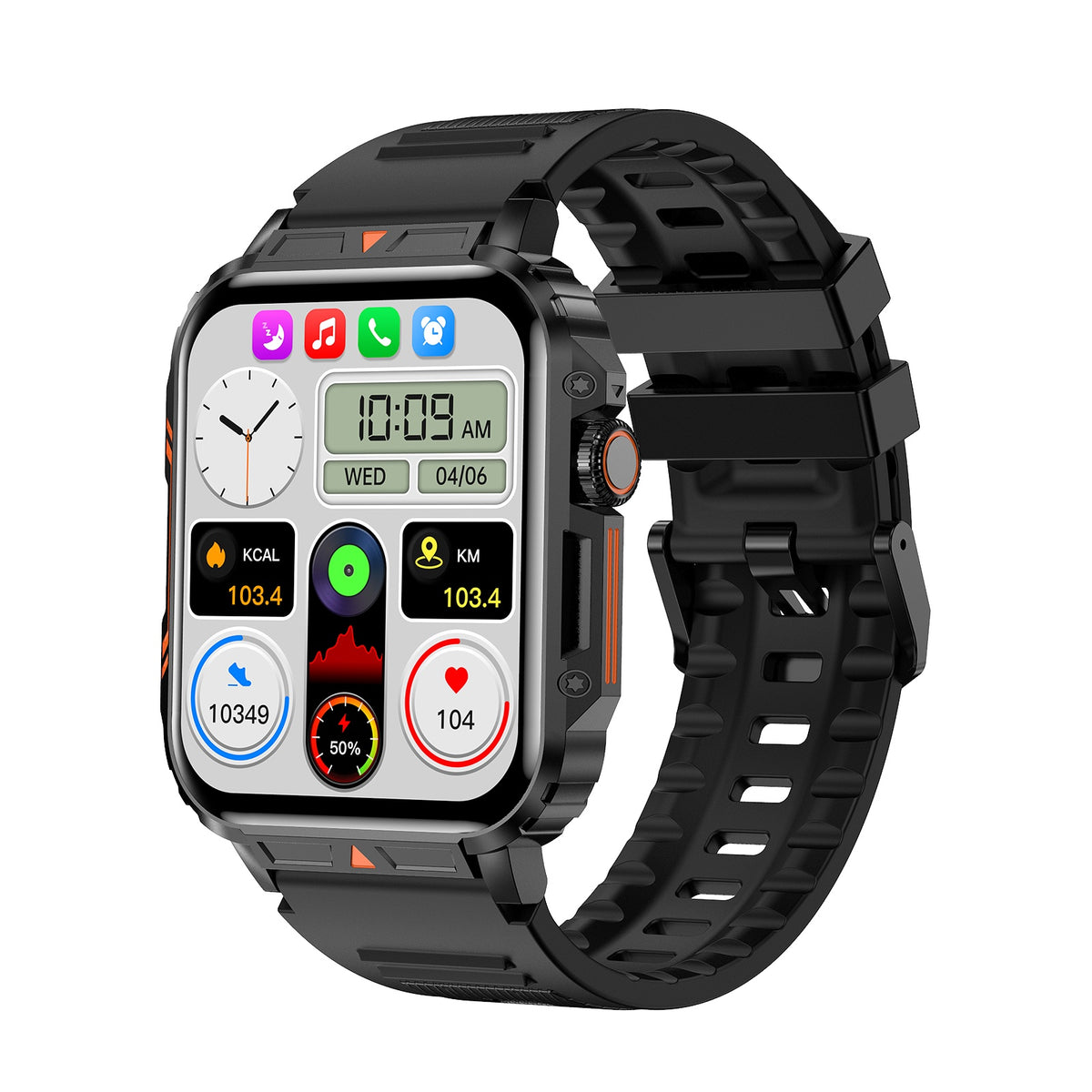 Unisex black L81 square smart watch