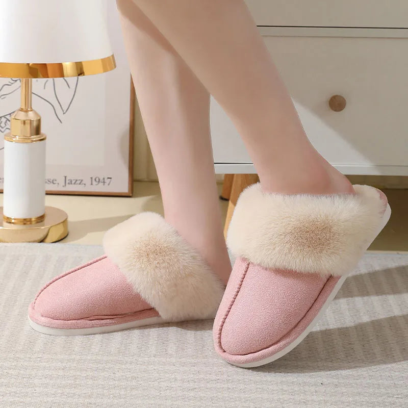 Alternate view: Women's fuzzy fur slippers