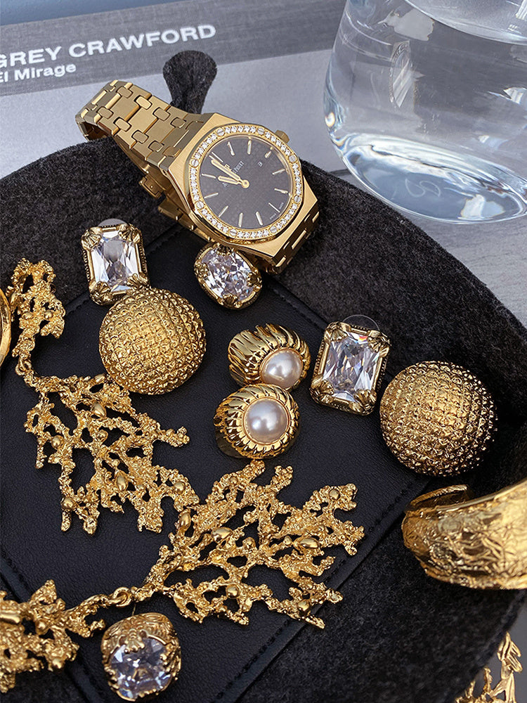 Alternate view: Women's retro gem earrings