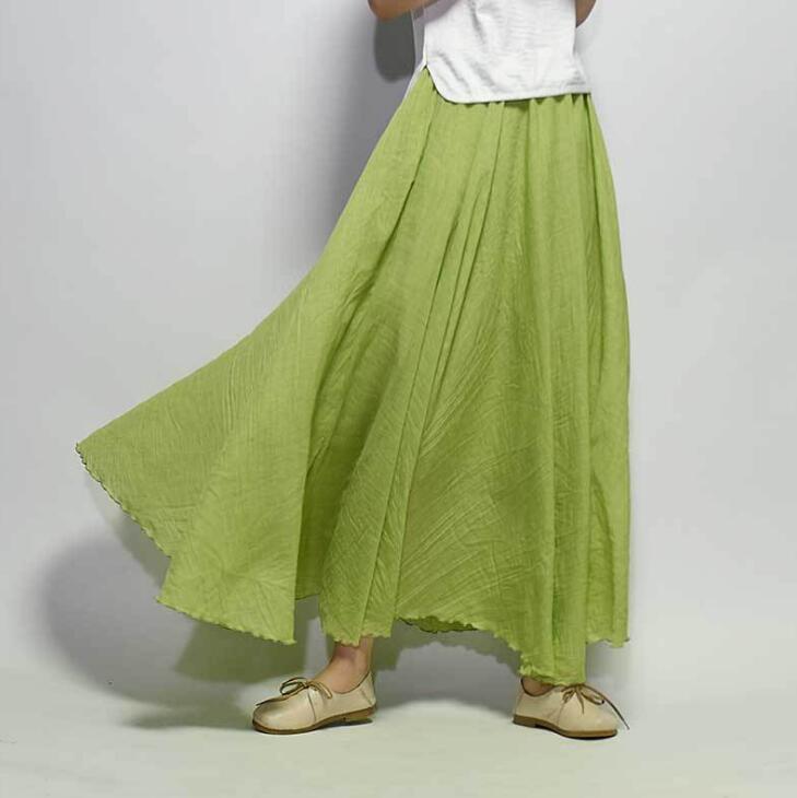 Women's green saia summer skirts