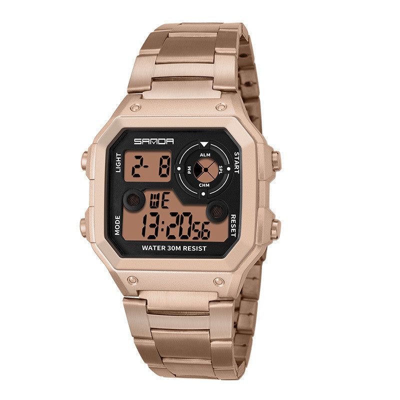 Alternate view: Men's steel band LED watch