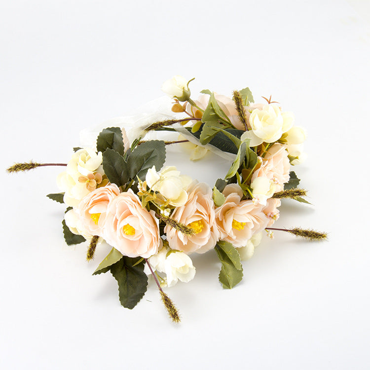 Women's beige orange wreath hair accessories