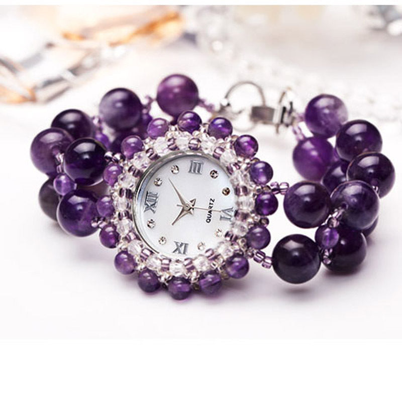 Women's amethyst watch