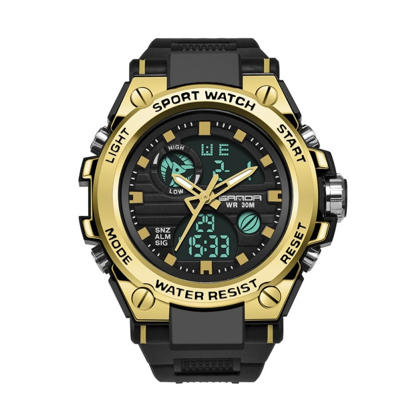 Unisex gold digital watch