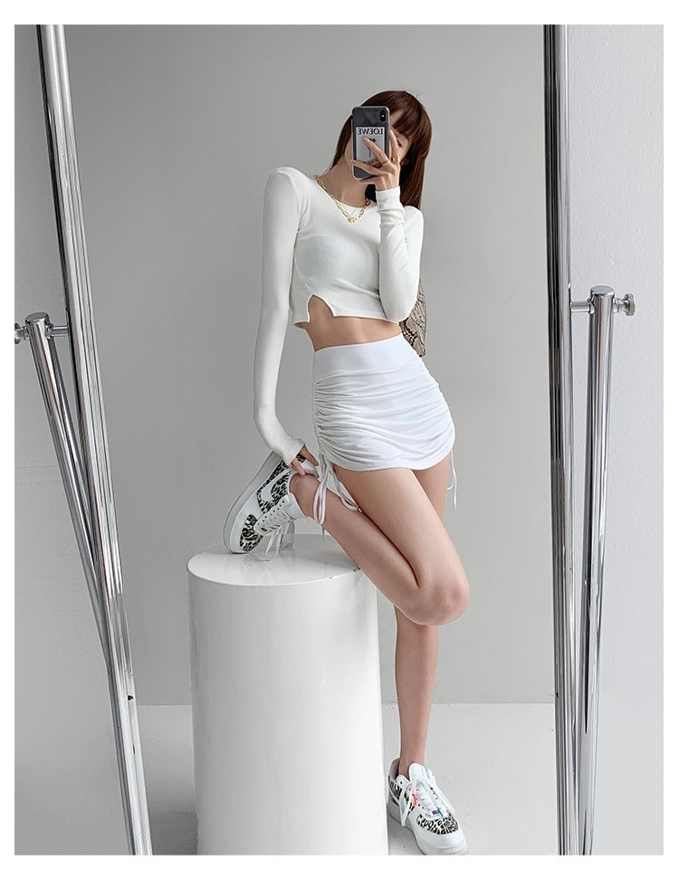 Women's white skirts tight dancing fitness short