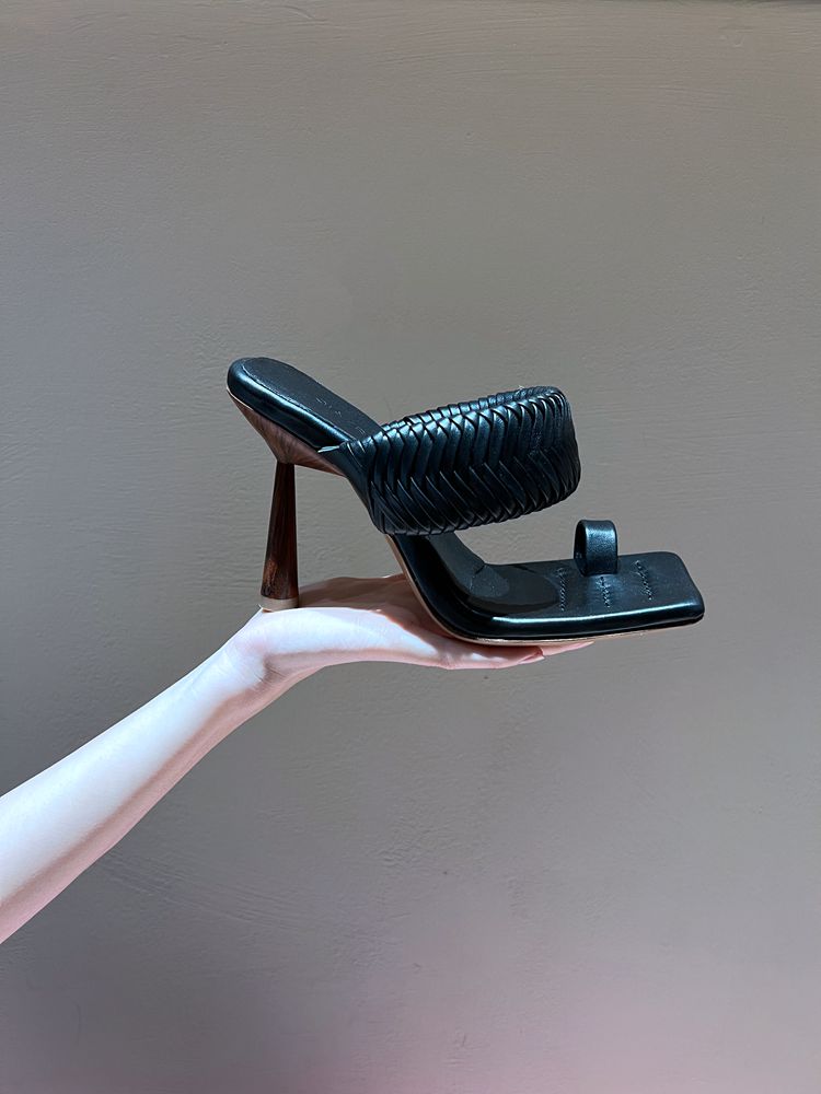 Women's black high sandals