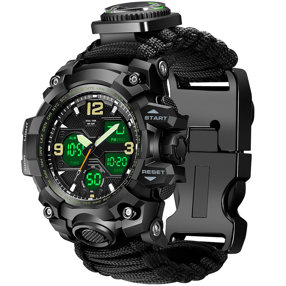 Unisex black digital watch