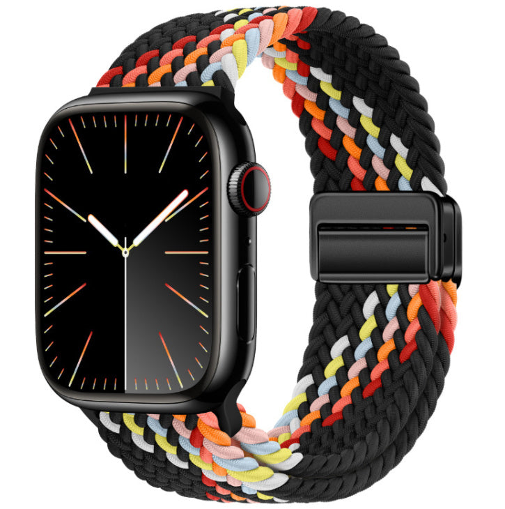 Unisex z pattern black rainbow integrated watch band