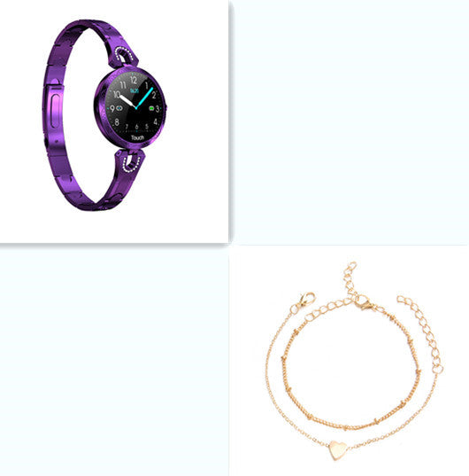 Women's violet with bracelet waterproof smart watch