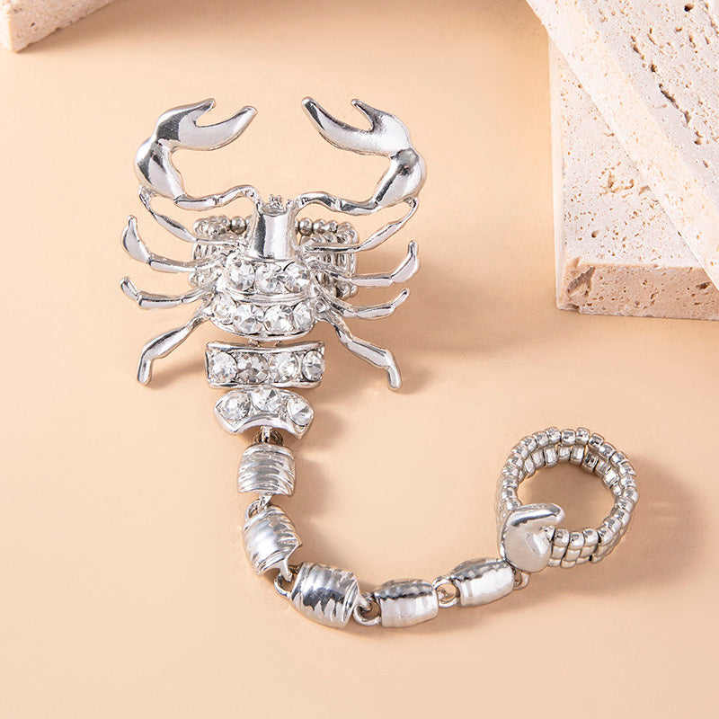 Unisex scorpion double finger ring