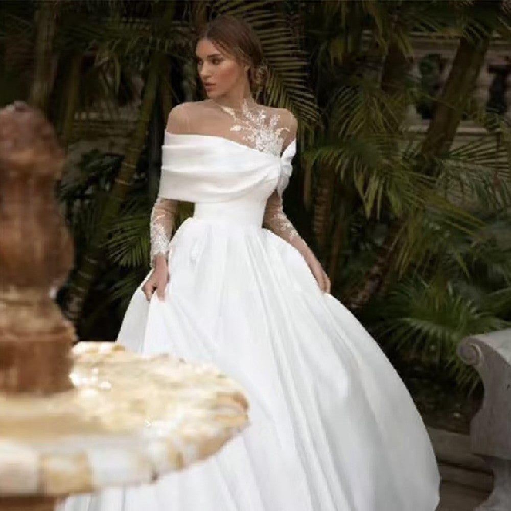 Women's satin wedding dress