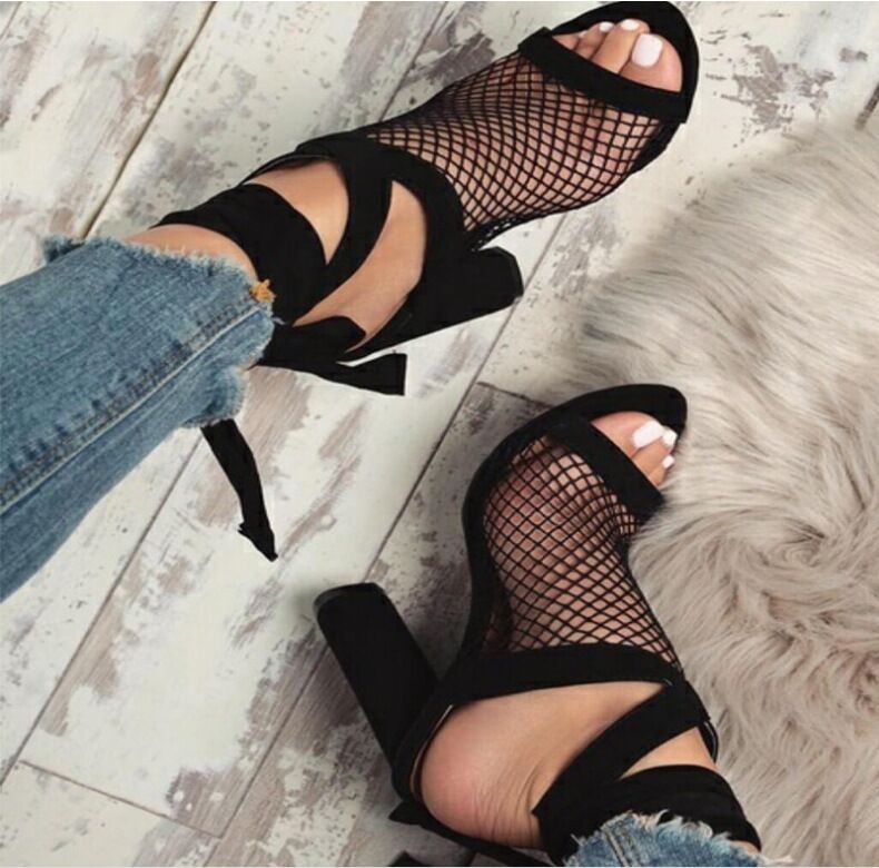 Alternate view: Women's bandage lace-up heeled sandals