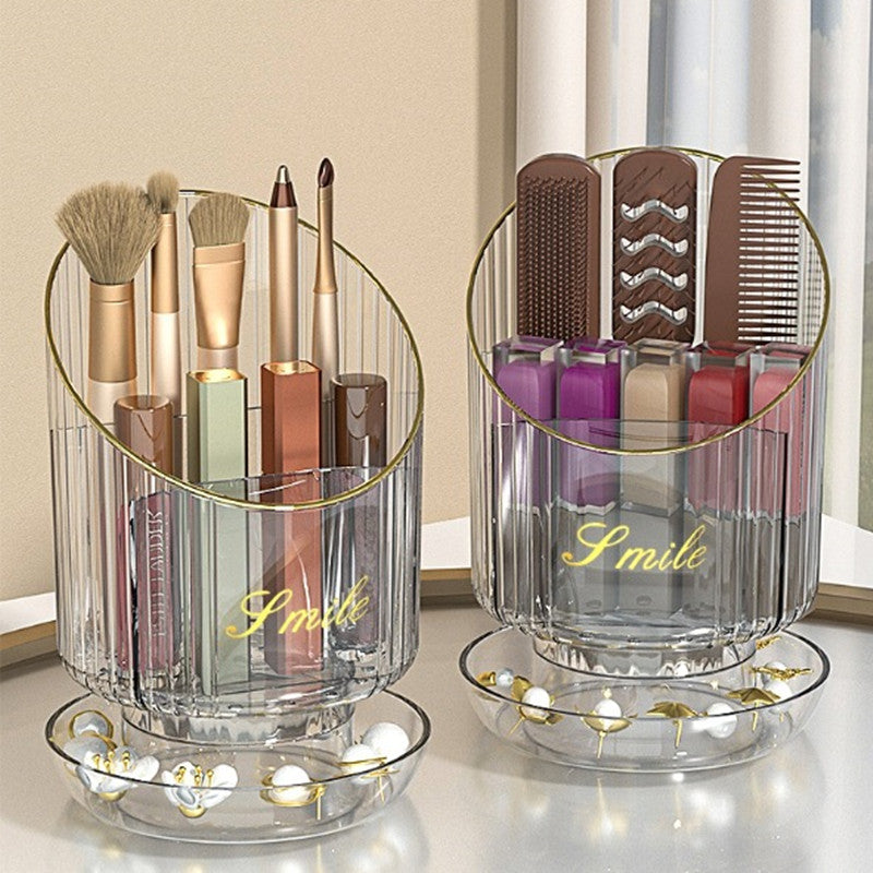 Unisex rotating makeup brush holder