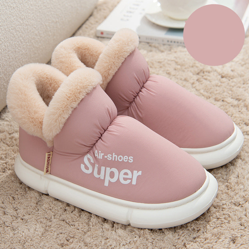 Women's pink plush fleece slippers