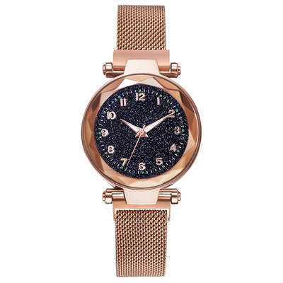 Unisex rose gold starry sky watch
