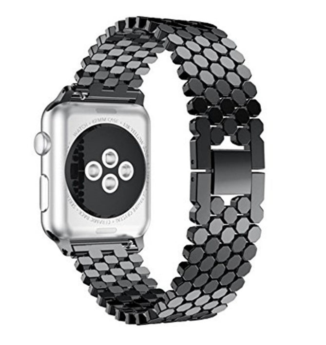 Fish scale stainless steel smart watch band