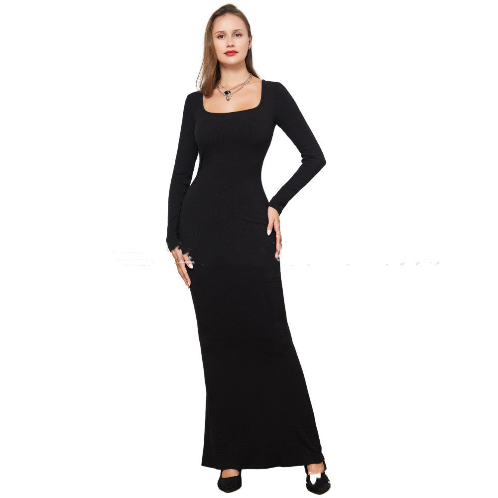 Women's black double-layer dress
