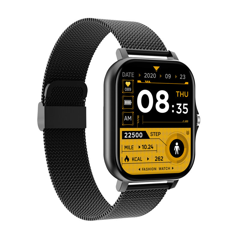Women's single black steel smart watch