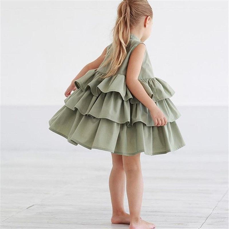 Girls solid sleeveless dress