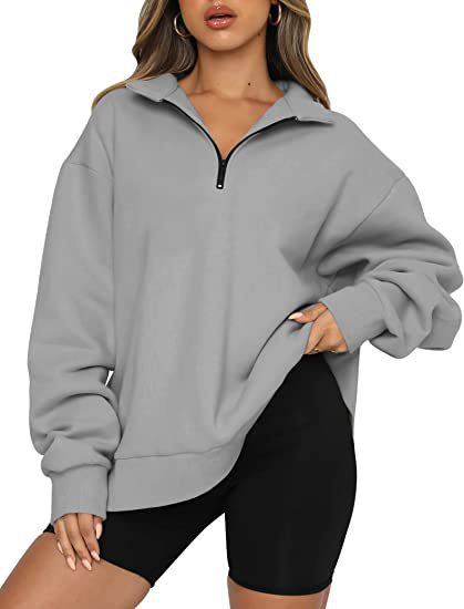 Women's grey zip sweatshirt