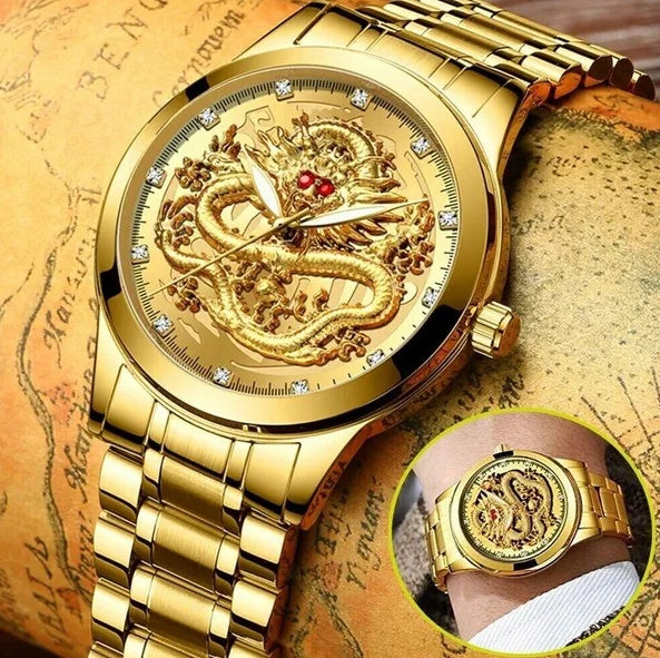 Classic gold-tone stainless steel quartz watch - view 1