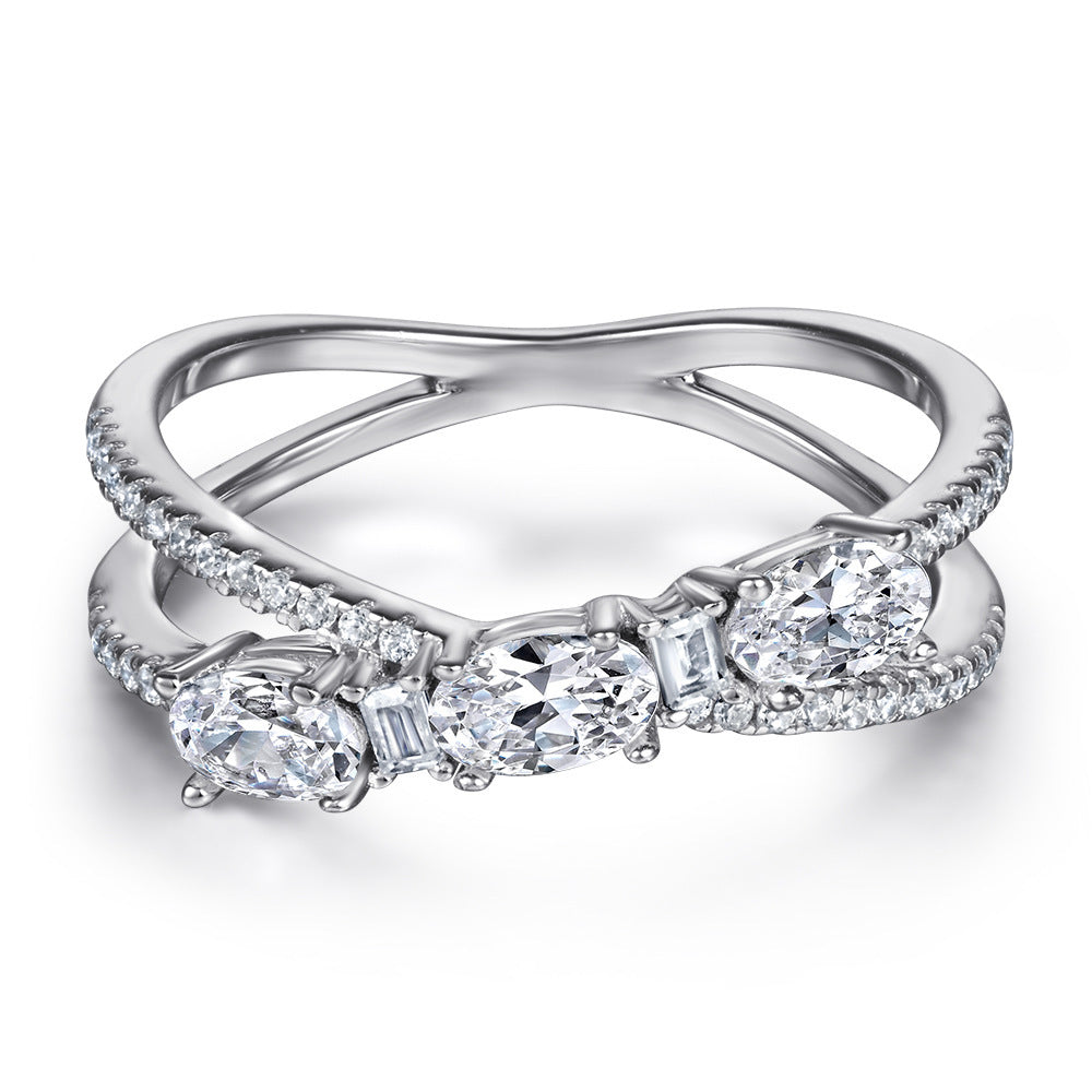 Women's 925 silver rotary cross ring