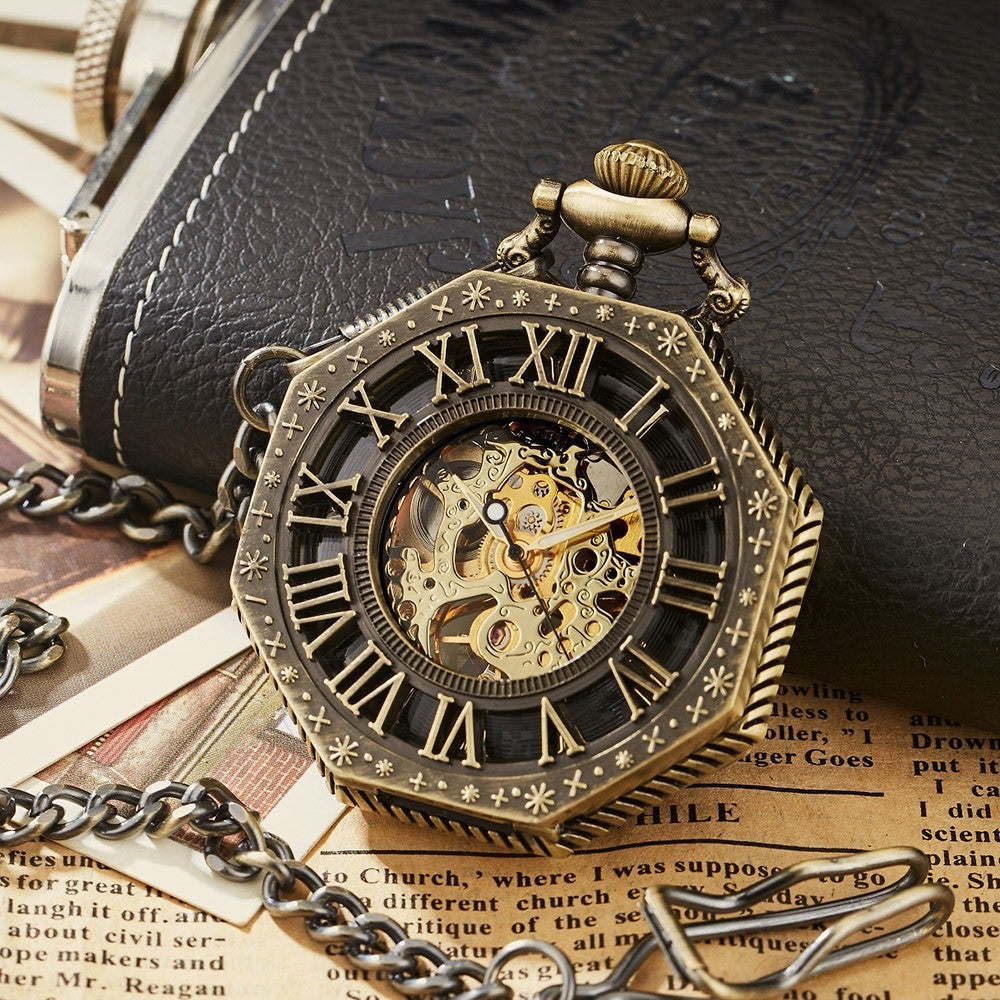 Unisex brown octagonal watch