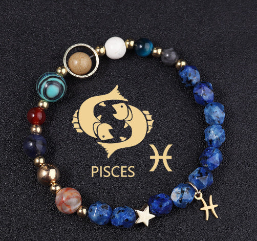Women's zodiac natural stone bracelet