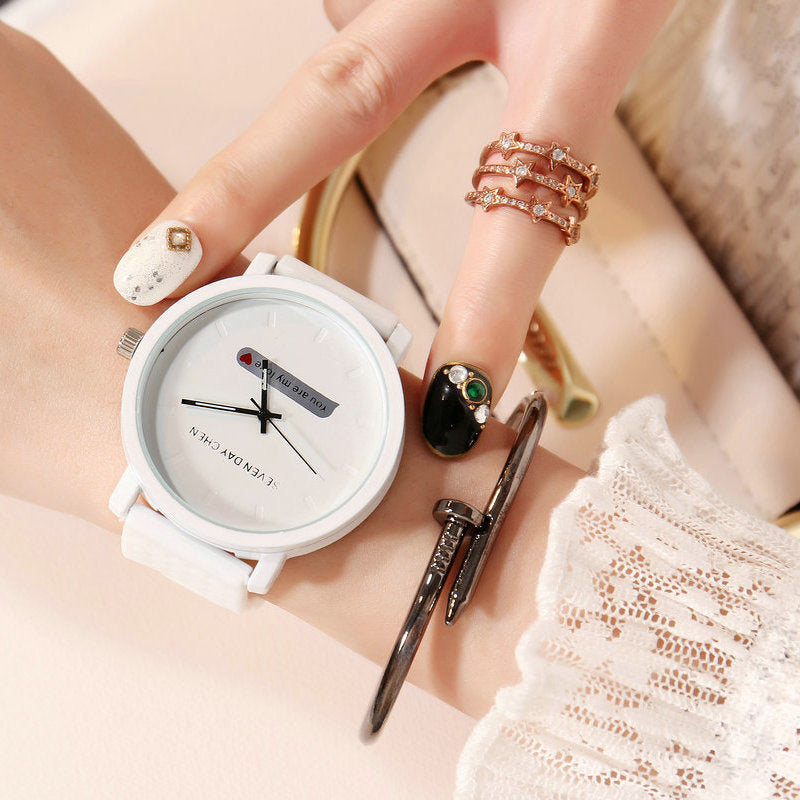 Alternate view: Unisex retro black & white watch