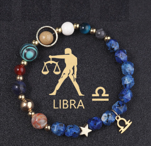 Women's zodiac natural stone bracelet