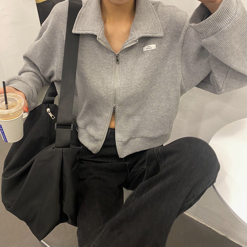 Alternate view: Women's cropped zipper sweatshirt