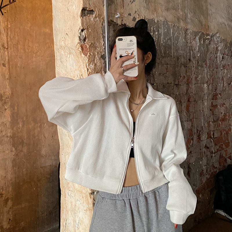 Alternate view: Women's cropped zipper sweatshirt