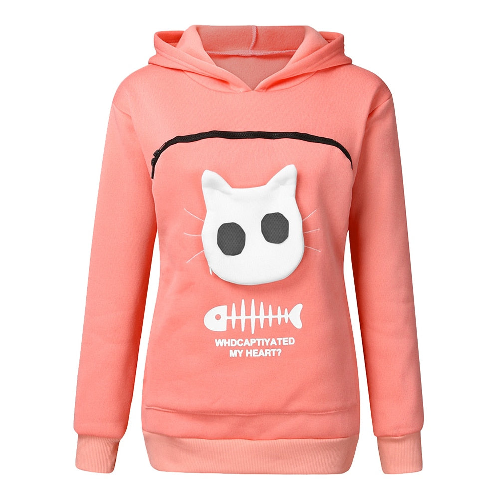Women's pink animal ear hoodie