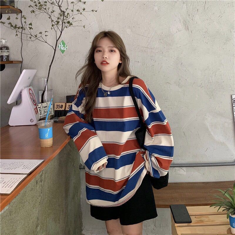 Alternate view: Women's striped oversized sweatshirt