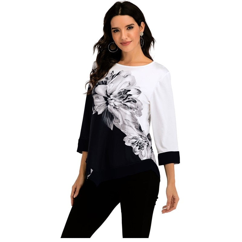 Alternate view: Women's floral print blouse