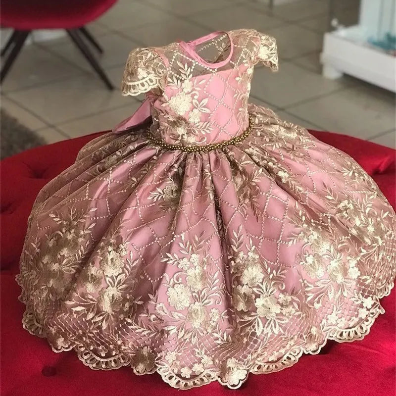 Girls pink party dress