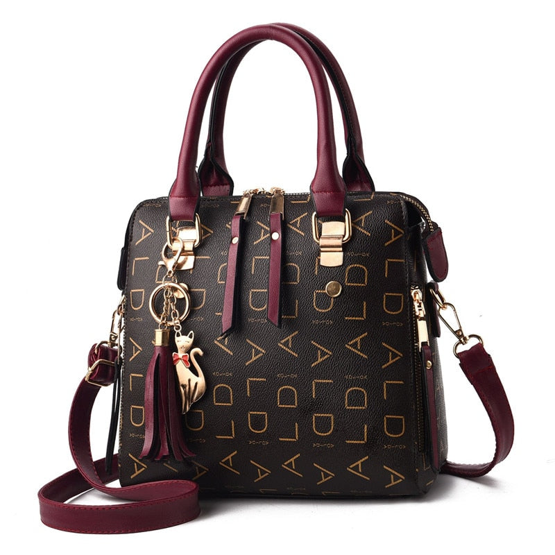 Women's deep purple fashionable handbag