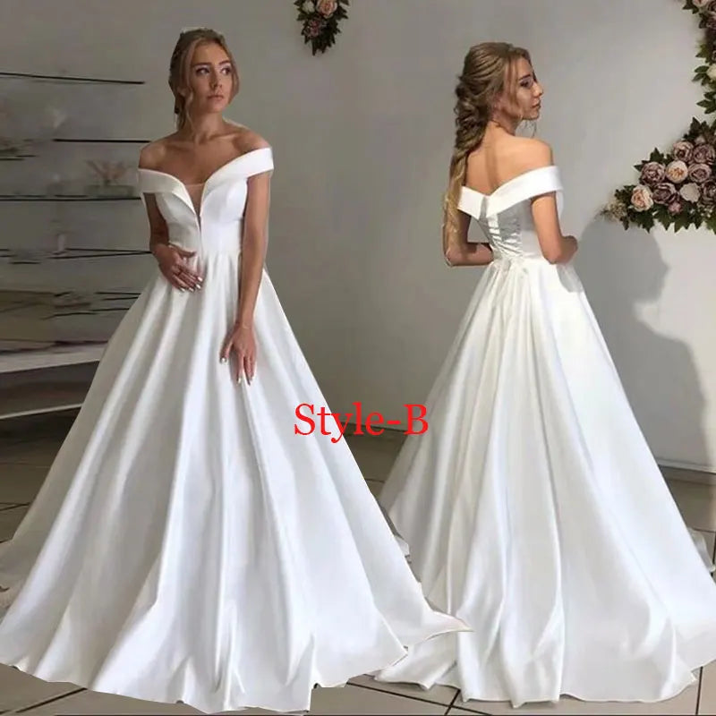 Women's style -b satin wedding dress