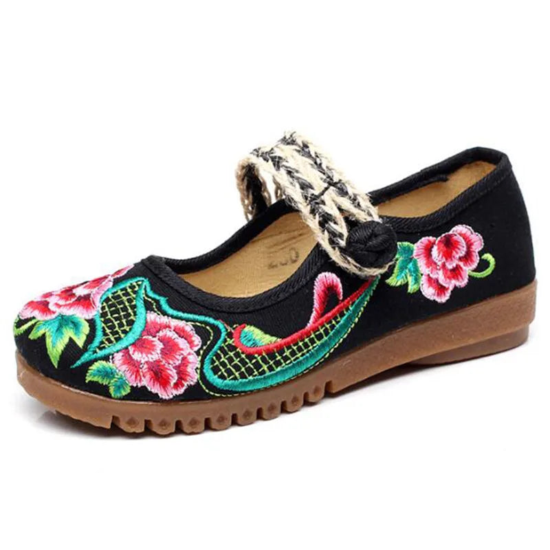Women's buckle strap flats