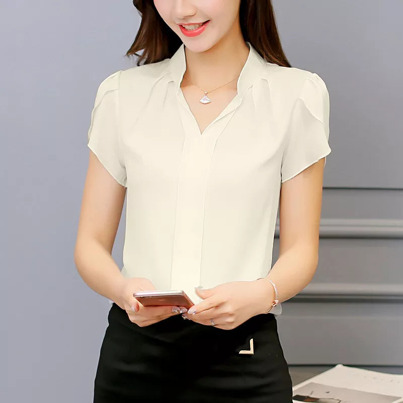 Women's beige chiffon blouse