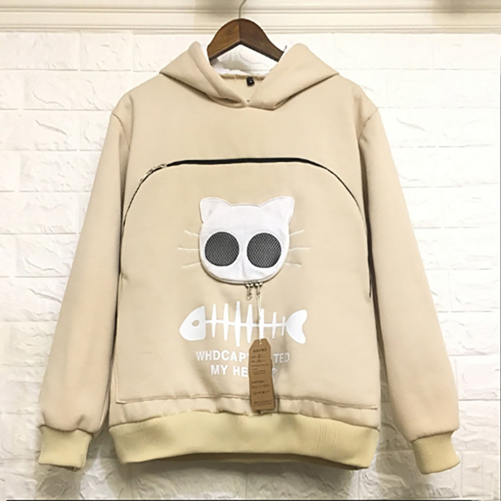 Women's apricot animal ear hoodie