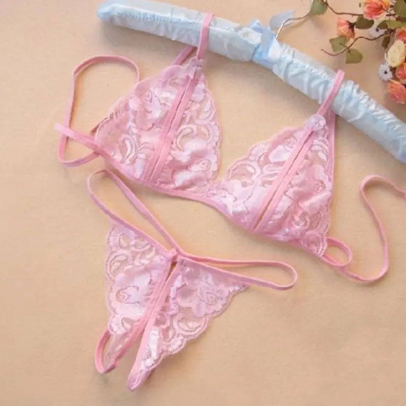 Women's pink push up bra & panty