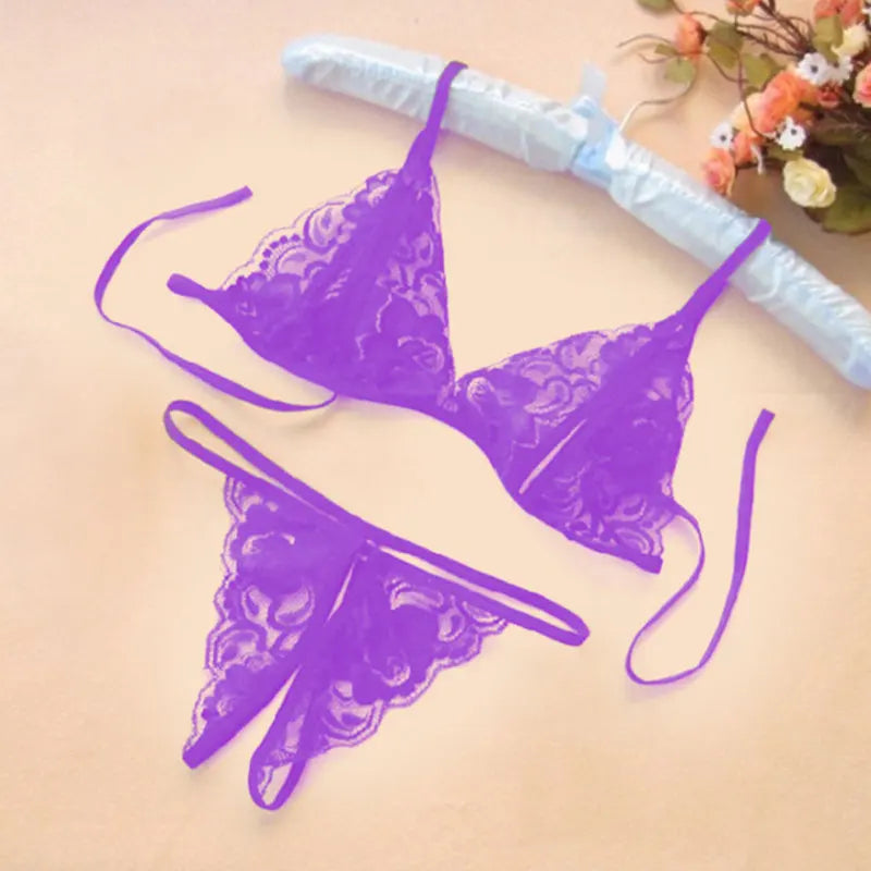 Women's purple push up bra & panty