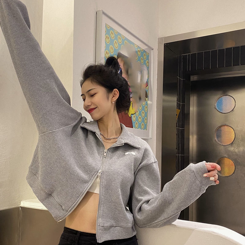 Alternate view: Women's cropped zipper sweatshirt