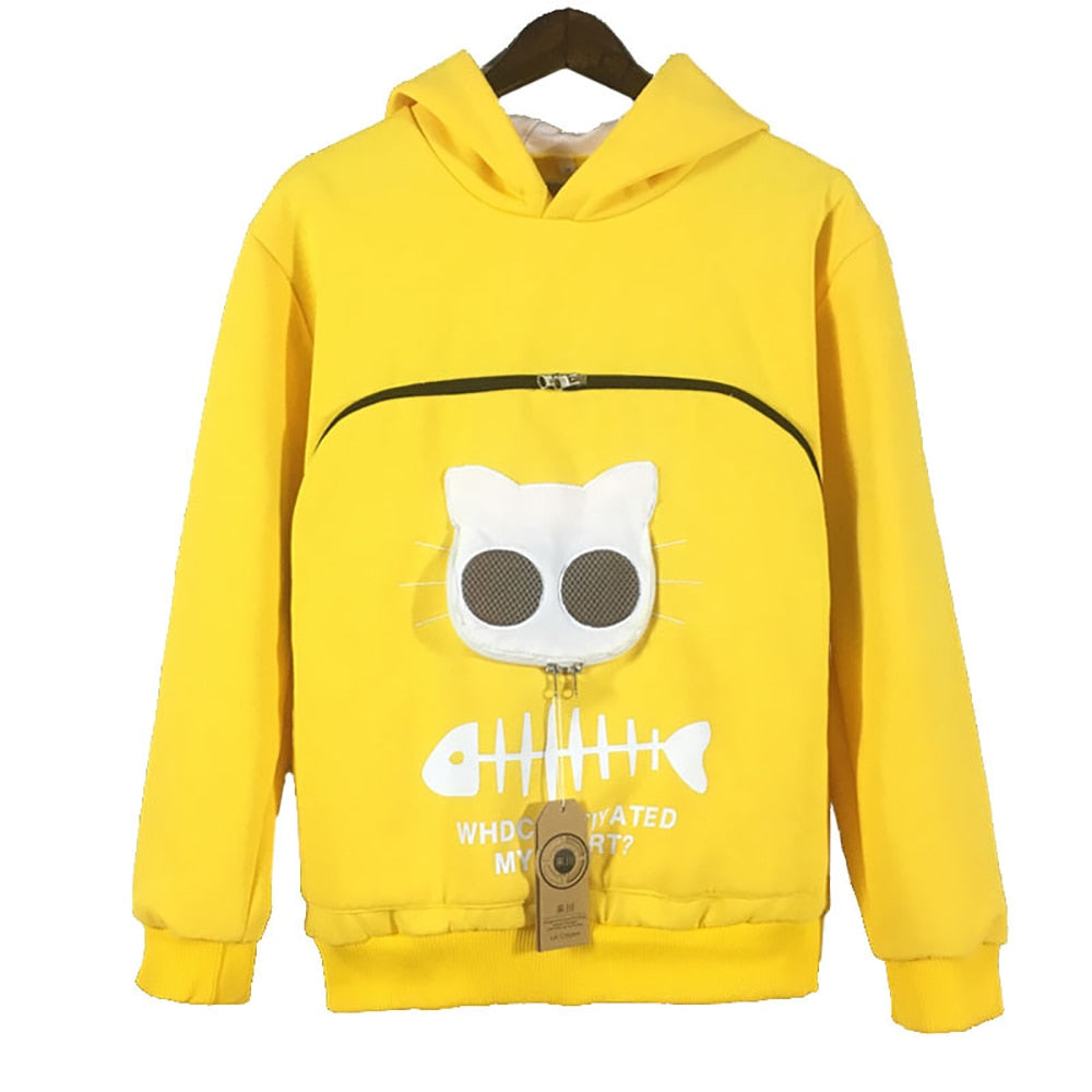 Women's yellow animal ear hoodie