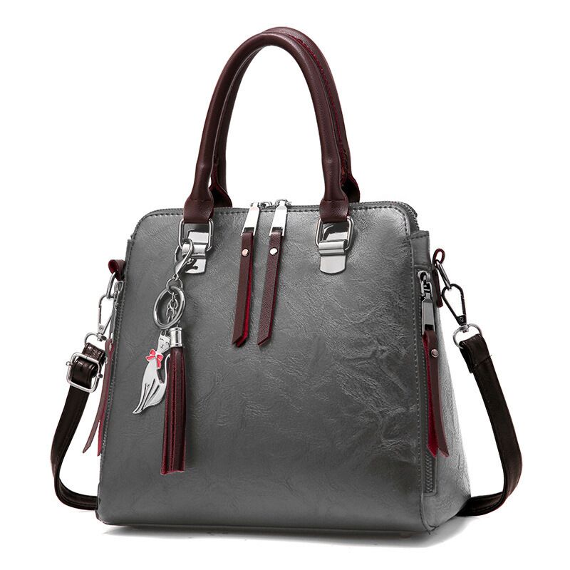 Women's gray fashionable handbag
