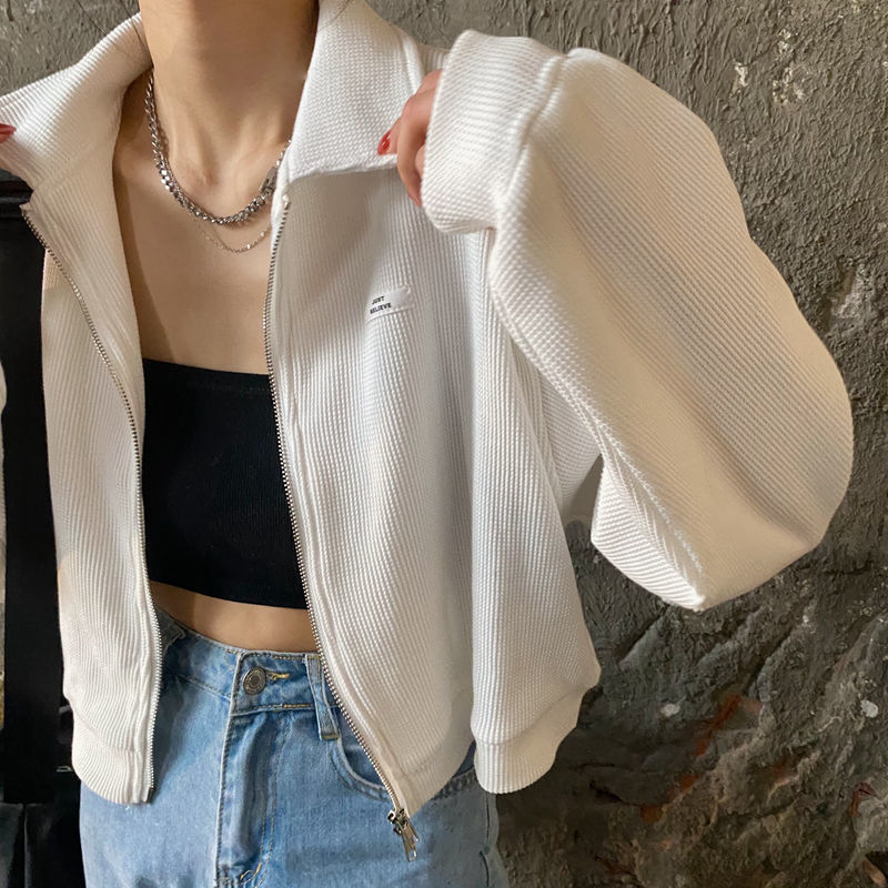 Alternate view: Women's cropped zipper sweatshirt