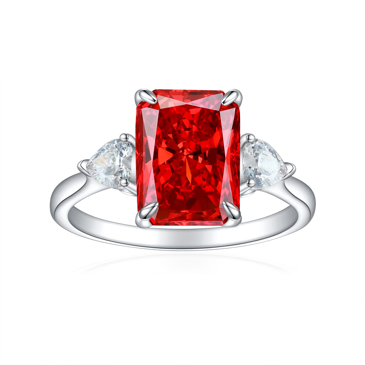 Women's S925 rectangular rhinestone ring